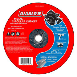 Diablo 7 in. D X 5/8 in. S Aluminum Oxide Metal Circular Cut-Off Disc 1 pk