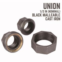 BK Products 1/2 in. FPT T X 1/2 in. D FPT Black Malleable Iron Union