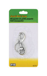 Hy-Ko 2GO 7/8 in. D Steel Silver Bolt Snap with Split Ring Key Ring