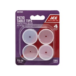 Ace Plastic Patio Table Tips Clear Round 4 pk