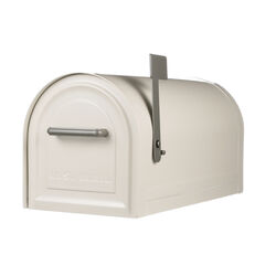 Gibraltar Mailboxes Reliant Contemporary Galvanized Steel Post Mount White Mailbox