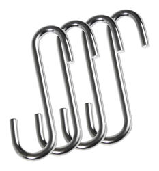 Honey Can Do Small Chrome Silver Steel 3 in. L Hook 20 lb 4 pk