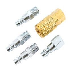 Forney Brass/Steel Air Coupler and Plug Set 1/4 in. 1/4 in. 2 5 pc