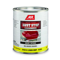 Ace Rust Stop Indoor and Outdoor Gloss Lemon Drop Rust Prevention Paint 1 qt