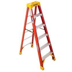 Werner 6 ft. H X 23.38 in. W Fiberglass Step Ladder Type IA 300 lb. cap.