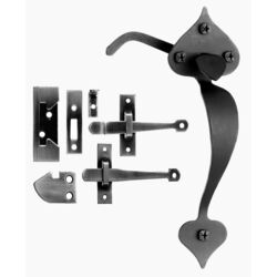 Acorn Matte Black Forged Iron Rim Latch