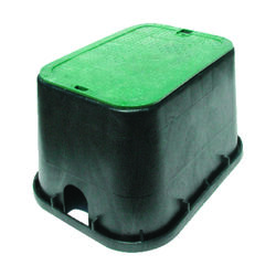 NDS 21 inch W X 12 inch H Rectangular Valve Box with Overlapping Cover Black/Green