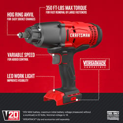 Craftsman 20V MAX 20 V 1/2 in. Cordless Brushed Impact Wrench Tool Only