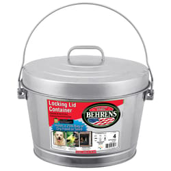 Behrens 4 gal Galvanized Steel Garbage Can Lid Included Animal Proof/Animal Resistant