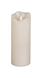 Gerson Ivory No Sent Scent LED Flameless Flickering Candle 8 in. H X 3 in. D