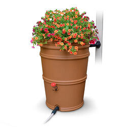EarthMinded Terra Cotta 45 gal Rain Barrel Polyethylene