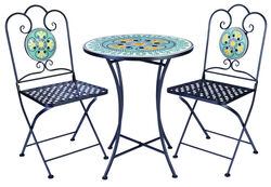 Infinity 3 pc Black Iron Mosaic Bistro Set