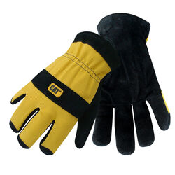 Caterpillar Men's Indoor/Outdoor Palm Work Gloves Black/Yellow XL 1 pair