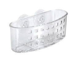 InterDesign 2.5 in. W X 6.5 in. L Clear Plastic Suction Sponge and Scrubber Center