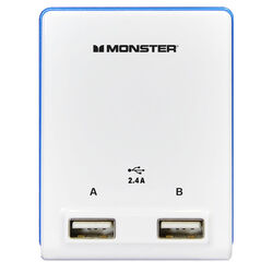 Monster Just Power It Up Adapter 2 outlets Wall Tap Surge Protection 1 pk