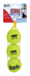Kong AirDog Green Squeaker Pet Tennis Balls Medium 3 pk