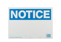 Hy-Ko English White Informational Sign 10 in. H X 14 in. W