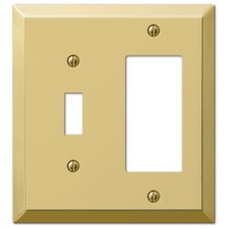 Amerelle Century Polished Brass Brass 2 gang Stamped Steel Toggle Wall Plate 1 pk