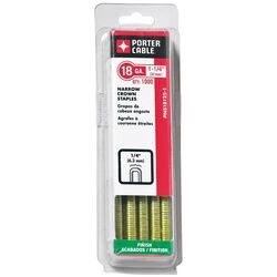 Porter Cable 1/4 in. W X 1-1/4 in. L 18 Ga. Narrow Crown Staples 1000 pk