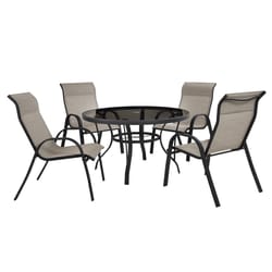 Living Accents Kensington Round Black Glass Dining Table