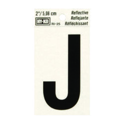 Hy-Ko 2 in. Reflective Black Vinyl Self-Adhesive Letter J 1 pc