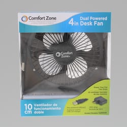 Comfort Zone 6-1/8 in. H 1 speed USB Fan