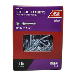 Ace No. 12-14 S X 2 in. L Hex Washer Head Self- Drilling Screws 1 lb