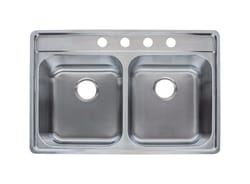 Franke Stainless Steel Top Mount 33-1/2 in. W X 22-1/2 in. L Two Bowls Kitchen Sink