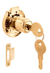 Prime-Line Bright Brass Gold Steel Cabinet/Drawer Lock