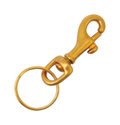Hy-Ko 2GO 7/8 in. D Brass Gold Bolt Snap with Split Ring Key Ring