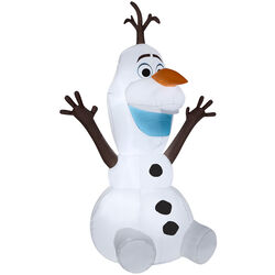 Gemmy LED Frozen White 72.05 in. Inflatable Sitting Olaf