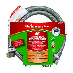 Fluidmaster 3/8 in. Compression T X 3/8 in. D Compression 48 in. Stainless Steel Supply Line