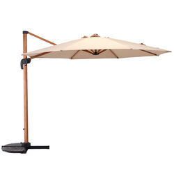 Living Accents 10 ft. Tiltable Beige Patio Offset Umbrella