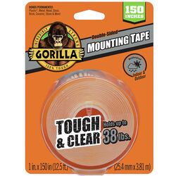 Gorilla Double Sided 1 in. W X 150 in. L Mounting Tape Clear