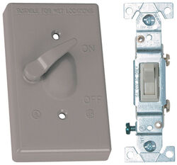 Sigma Electric Rectangle Metal 1 gang Toggle Switch and Cover For Wet Locations