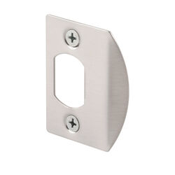 Prime-Line 2-1/4 in. H X 1-5/8 in. L Satin Nickel Steel Latch Strike Plate