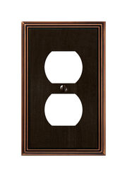 Amerelle Metro Aged Bronze Bronze 1 gang Die-Cast Metal Duplex Outlet Wall Plate 1 pk