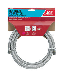 Ace 1/4 in. Compression T X 1/4 in. D Compression 72 in. Braided Stainless Steel Ice Maker Su