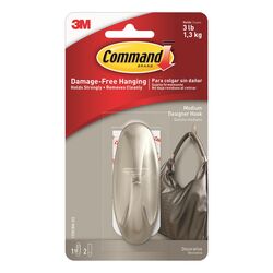 3M Command Medium Plastic Designer Hooks 3-1/8 in. L 1 pk