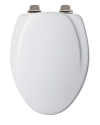 Mayfair Slow Close Elongated White Molded Wood Toilet Seat