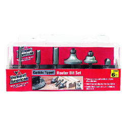 Vermont American 1/4 in. D X Multi Size in. R X 4 in. L Roman Ogee Router Bit Set 6 pc