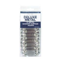 Excell Brushed Nickel Metal Shower Curtain Rings 12 pk