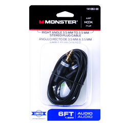 Monster Just Hook It Up 6 ft. L Stereo Plug Cable 3.5 mm