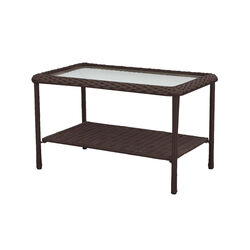 Living Accents Cedarbrook Rectangular Brown Glass Coffee Table