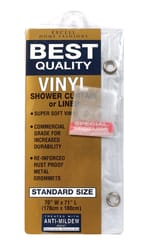 Excell 70 in. H X 71 in. W Frosted Solid Shower Curtain Liner Vinyl