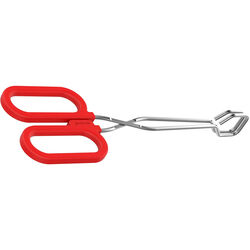 Good Cook 10 in. L Red/Silver Stainless Steel Tongs