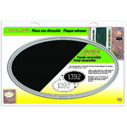Hy-Ko Black Plastic Oval Address Plate 4 in.