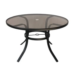 Living Accents Barrington Round Brown Glass Dining Table
