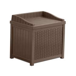 Suncast 22 in. W X 17 in. D Brown Plastic Deck Box with Seat 22 gal