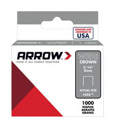 Arrow Fastener #605 3/8 in. W X 5/16 in. L 25 Ga. Wide Crown Standard Staples 1000 pk